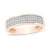 Thumbnail Image 0 of Men's 3/8 CT. T.W. Diamond Triple Row Wedding Band in 10K Rose Gold