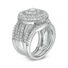 Thumbnail Image 3 of 2-1/4 CT. T.W. Composite Diamond Multi-Row Vintage-Style Three Piece Bridal Set in 10K White Gold