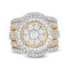 Thumbnail Image 1 of 2-1/4 CT. T.W. Multi-Diamond Multi-Row Vintage-Style Three Piece Bridal Set in 10K Gold