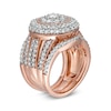 Thumbnail Image 3 of 2-1/4 CT. T.W. Composite Diamond Multi-Row Vintage-Style Three Piece Bridal Set in 10K Rose Gold