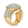 Thumbnail Image 3 of 2-1/4 CT. T.W. Composite Diamond Cushion Frame Multi-Row Vintage-Style Three Piece Bridal Set in 10K Gold