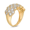 1 CT. T.W. Composite Diamond Quilted Multi-Row Vintage-Style Ring in 10K Gold