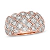 1 CT. T.W. Composite Diamond Quilted Multi-Row Vintage-Style Ring in 10K Rose Gold