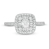 Thumbnail Image 4 of 3/4 CT. T.W. Baguette and Round Diamond Cushion Frame Ring in 10K Gold