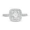 Thumbnail Image 4 of 3/4 CT. T.W. Baguette and Round Diamond Cushion Frame Ring in 10K Rose Gold