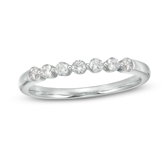 1/4 CT. T.w. Diamond Seven Stone Anniversary Band in 10K White Gold