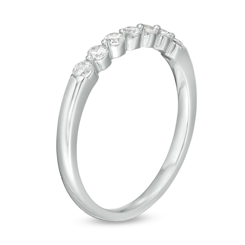 Main Image 3 of 1/4 CT. T.W. Diamond Seven Stone Anniversary Band in 10K White Gold
