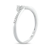 Thumbnail Image 2 of 1/6 CT. T.W. Diamond Crown Chevron Vintage-Style Wedding Band in 10K White Gold