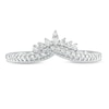 Thumbnail Image 3 of 1/6 CT. T.W. Diamond Crown Chevron Vintage-Style Wedding Band in 10K White Gold