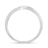 Thumbnail Image 4 of 1/6 CT. T.W. Diamond Crown Chevron Vintage-Style Wedding Band in 10K White Gold