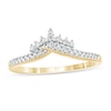 Thumbnail Image 0 of 1/6 CT. T.W. Diamond Crown Chevron Vintage-Style Wedding Band in 10K Gold
