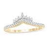 Thumbnail Image 1 of 1/6 CT. T.W. Diamond Crown Chevron Vintage-Style Wedding Band in 10K Gold