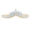Thumbnail Image 2 of 1/6 CT. T.W. Diamond Crown Chevron Vintage-Style Wedding Band in 10K Gold