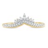 Thumbnail Image 3 of 1/6 CT. T.W. Diamond Crown Chevron Vintage-Style Wedding Band in 10K Gold
