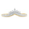 Thumbnail Image 2 of 1/6 CT. T.W. Diamond Crown Chevron Vintage-Style Wedding Band in 10K Gold