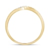 Thumbnail Image 4 of 1/6 CT. T.W. Diamond Crown Chevron Vintage-Style Wedding Band in 10K Gold
