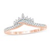 Thumbnail Image 0 of 1/6 CT. T.W. Diamond Crown Chevron Vintage-Style Wedding Band in 10K Rose Gold