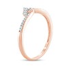 Thumbnail Image 1 of 1/6 CT. T.W. Diamond Crown Chevron Vintage-Style Wedding Band in 10K Rose Gold