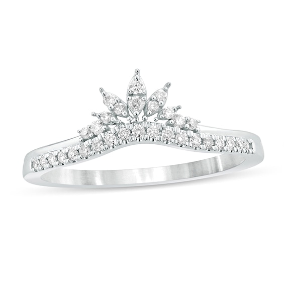 1/6 CT. T.w. Diamond Tiara Contour Wedding Band in 10K Gold