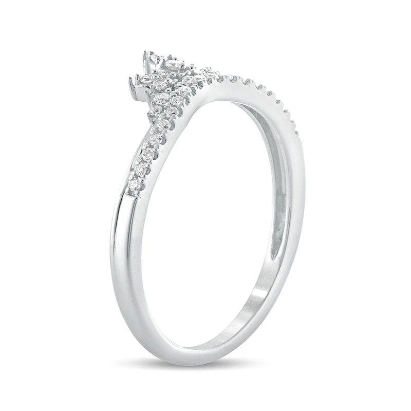 Main Image 2 of 1/6 CT. T.W. Diamond Tiara Contour Wedding Band in 10K White Gold