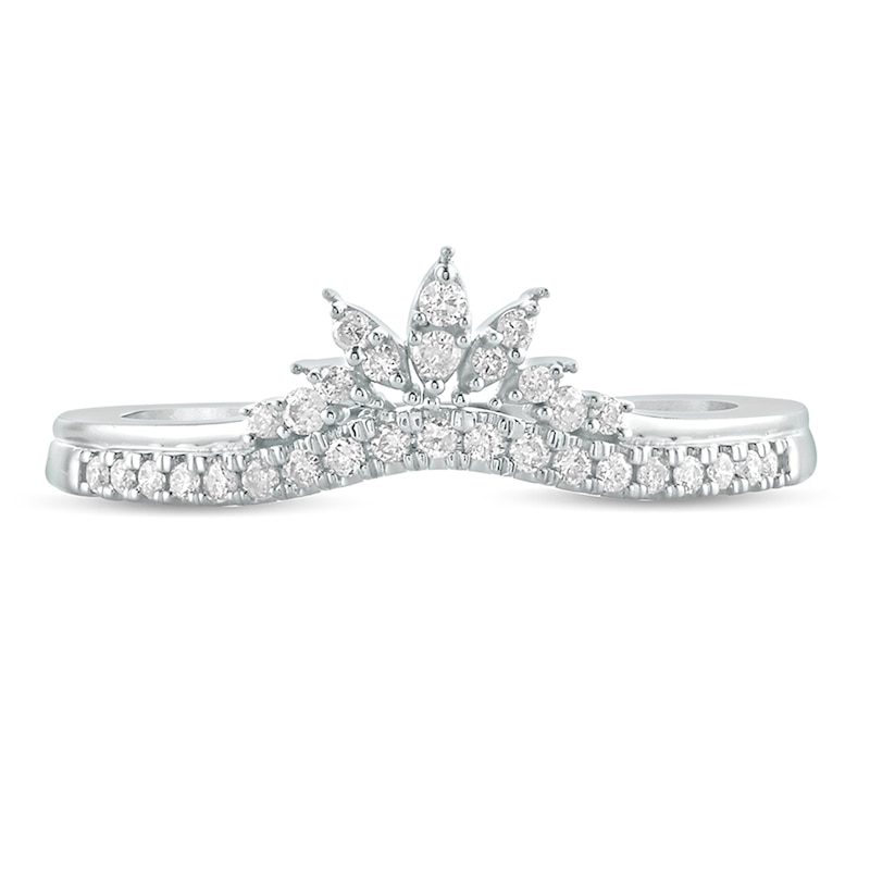 Main Image 3 of 1/6 CT. T.W. Diamond Tiara Contour Wedding Band in 10K White Gold