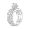Thumbnail Image 1 of 1 CT. T.W. Pear-Shaped Diamond Frame Twist Shank Vintage-Style Bridal Set in 14K White Gold