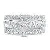 Thumbnail Image 2 of 1 CT. T.W. Pear-Shaped Diamond Frame Twist Shank Vintage-Style Bridal Set in 14K White Gold