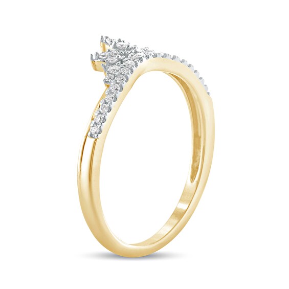 1/6 CT. T.w. Diamond Tiara Contour Wedding Band in 10K Gold