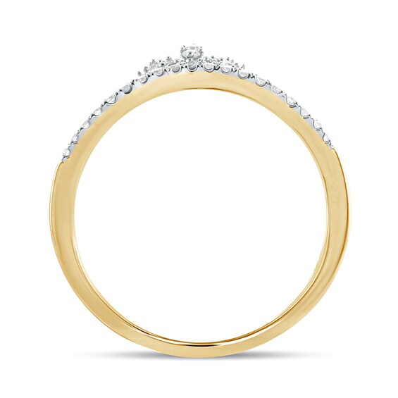 1/6 CT. T.w. Diamond Tiara Contour Wedding Band in 10K Gold
