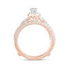 1 CT. T.W. Pear-Shaped Diamond Frame Twist Shank Vintage-Style Bridal Set in 14K Rose Gold