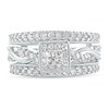 Thumbnail Image 3 of 1 CT. T.W. Princess-Cut Diamond Frame Twist Shank Vintage-Style Bridal Set in 14K White Gold