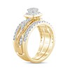 Thumbnail Image 2 of 1 CT. T.W. Princess-Cut Diamond Frame Twist Shank Vintage-Style Bridal Set in 14K Gold