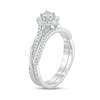 Thumbnail Image 2 of 1/2 CT. T.W. Diamond Frame Twist Shank Bridal Set in 10K White Gold