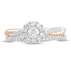 Thumbnail Image 3 of 1/2 CT. T.W. Diamond Frame Twist Shank Bridal Set in 10K Rose Gold