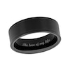 Thumbnail Image 1 of 8.0mm Brushed Inlay Comfort-Fit Engravable Wedding Band in Tungsten with Black IP (1 Line)