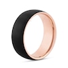 Thumbnail Image 2 of Men's 8.0mm Brushed Low Dome Comfort-Fit Engravable Wedding Band in Tungsten with Black and Rose IP (1 Line)