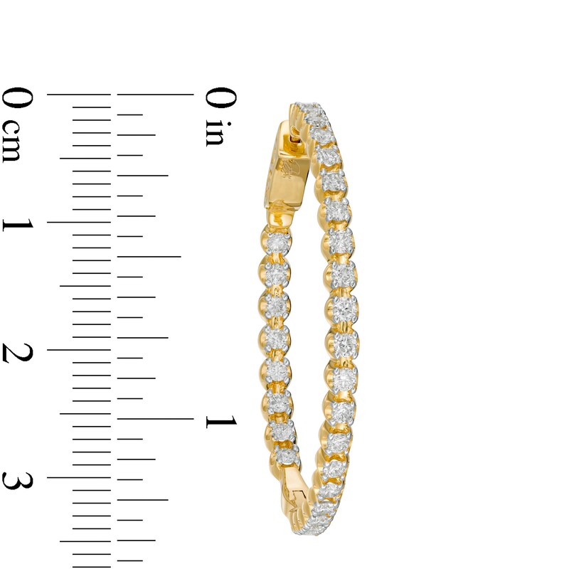 Main Image 2 of Marilyn Monroe™ Collection 2 CT. T.W. Journey Diamond Inside-Out Hoop Earrings in 10K Gold