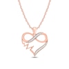 Thumbnail Image 1 of 1/20 CT. T.W. Diamond Infinity Heartbeat Heart Pendant in 10K Rose Gold