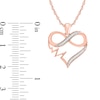 Thumbnail Image 2 of 1/20 CT. T.W. Diamond Infinity Heartbeat Heart Pendant in 10K Rose Gold
