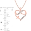 Thumbnail Image 2 of 1/20 CT. T.W. Diamond Infinity Cross Heart Pendant in 10K Rose Gold