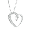 Thumbnail Image 1 of 1/20 CT. T.W. Diamond Scallop Swirl Tilted Heart Pendant in Sterling Silver