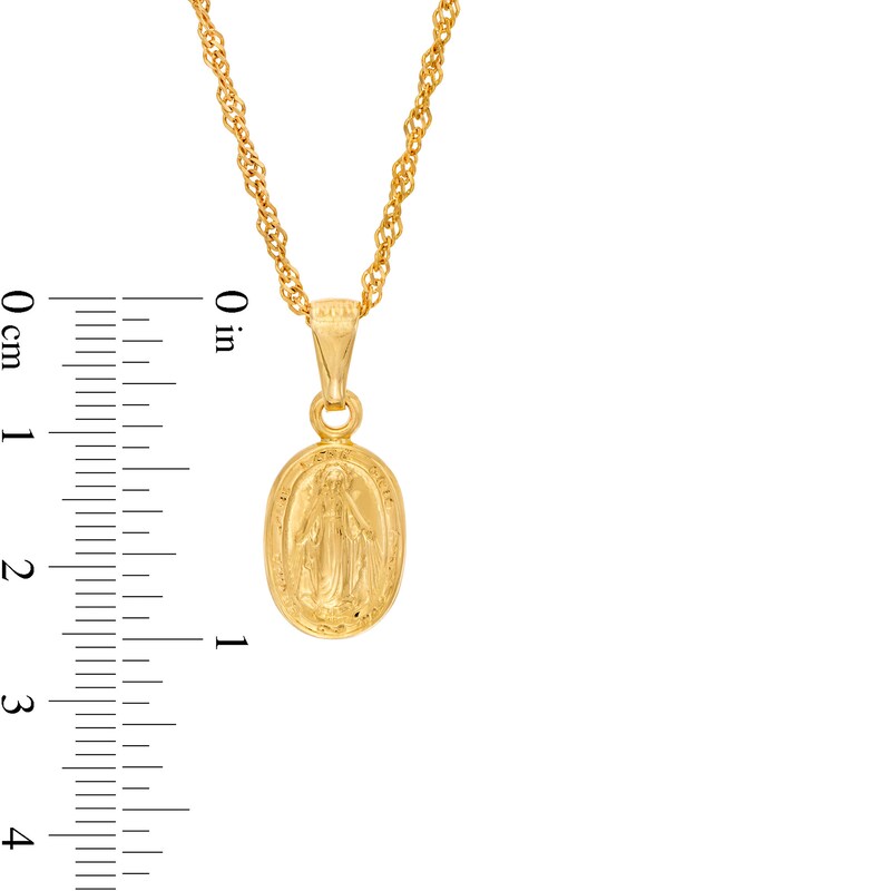 Main Image 3 of Made in Italy Virgin Mary Oval Pendant in Sterling Silver with 18K Gold Plate