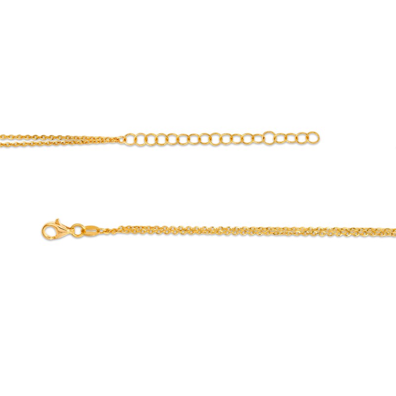 Main Image 3 of Made in Italy Paper Clip Link Double Strand Necklace in Sterling Silver with 18K Gold Plate