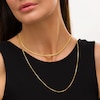 Thumbnail Image 2 of Made in Italy Cuban Curb and Box Chain Double Strand Necklace in Sterling Silver with 18K Gold Plate