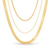 Thumbnail Image 1 of Made in Italy Herringbone Chain Triple Strand Necklace in Sterling Silver with 18K Gold Plate