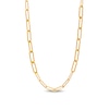 Thumbnail Image 1 of Made in Italy Diamond-Cut Paper Clip Link Necklace in Sterling Silver with 18K Gold Plate - 28"