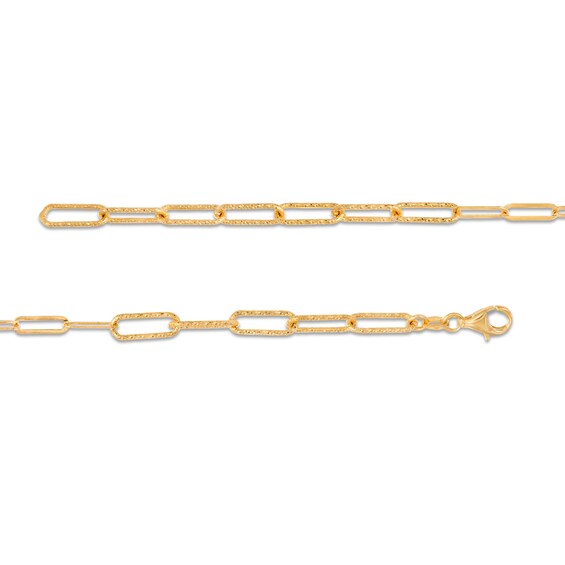 Made in Italy Diamond-Cut Paper Clip Link Necklace in Sterling Silver with 18K Gold Plate - 28"