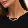 Thumbnail Image 2 of Made in Italy Figaro Link Necklace in Sterling Silver with 18K Gold Plate - 18"