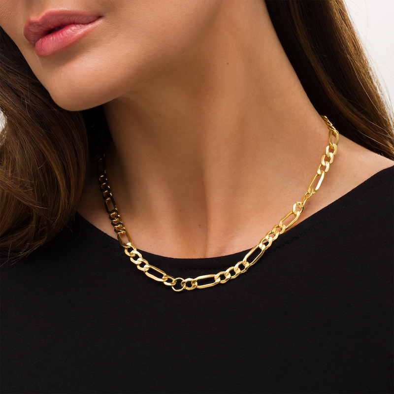 Main Image 2 of Made in Italy Figaro Link Necklace in Sterling Silver with 18K Gold Plate - 18"