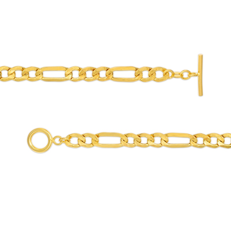 Main Image 3 of Made in Italy Figaro Link Necklace in Sterling Silver with 18K Gold Plate - 18"